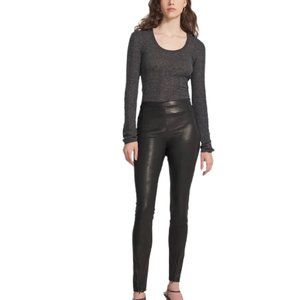 J Brand- High Rise Skinny Black Leather Pant-XS- LIKE NEW